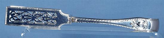 A pair of Edwardian silver asparagus tongs, Length 9 ¼”/232mm Weight 6oz/167grms